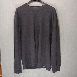 Eddie Bauer Shirt MENS XXL Dark Gray Waffle Knit Pullover Thermal Shirt Top